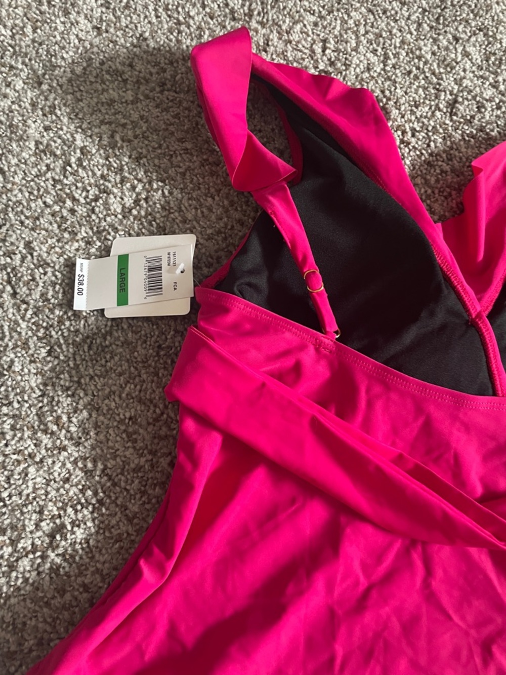 Fuchsia One-Piece Swimsuit with Waist Tie - Picture 7 of 10